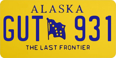 AK license plate GUT931