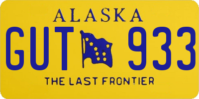 AK license plate GUT933