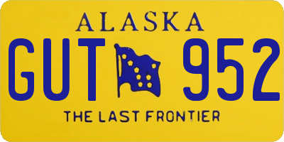 AK license plate GUT952