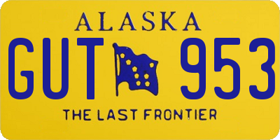 AK license plate GUT953