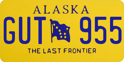 AK license plate GUT955