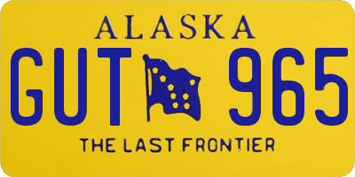 AK license plate GUT965