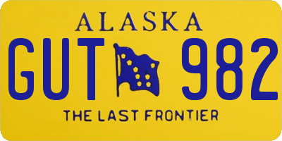 AK license plate GUT982