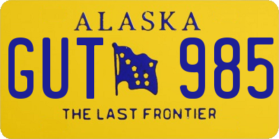 AK license plate GUT985