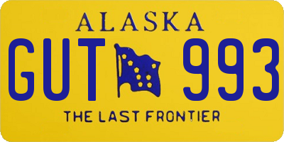 AK license plate GUT993