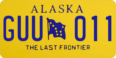AK license plate GUU011