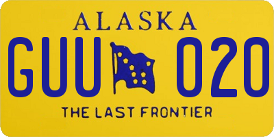 AK license plate GUU020