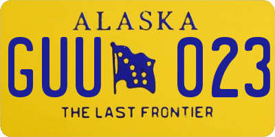 AK license plate GUU023