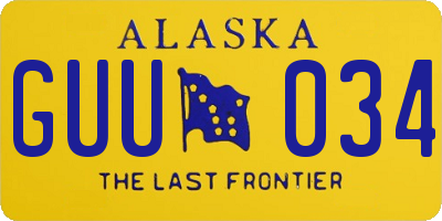 AK license plate GUU034