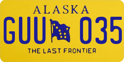 AK license plate GUU035