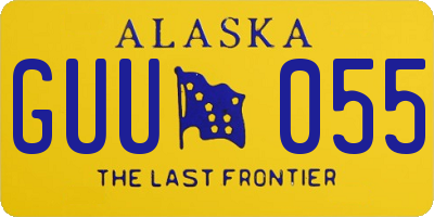 AK license plate GUU055