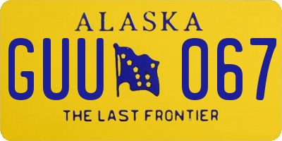 AK license plate GUU067