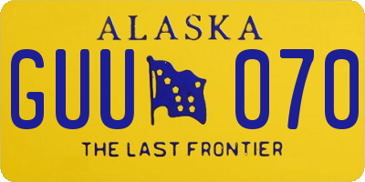 AK license plate GUU070