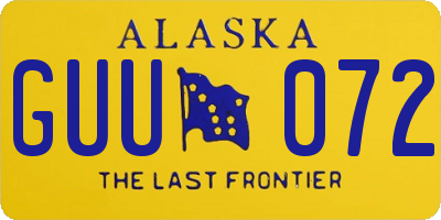 AK license plate GUU072
