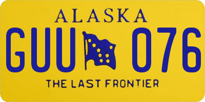 AK license plate GUU076