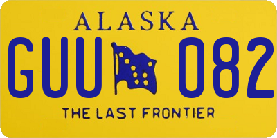 AK license plate GUU082