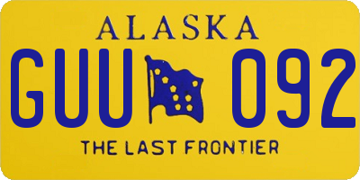 AK license plate GUU092