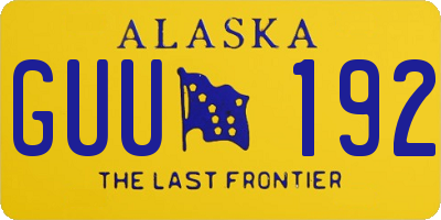 AK license plate GUU192