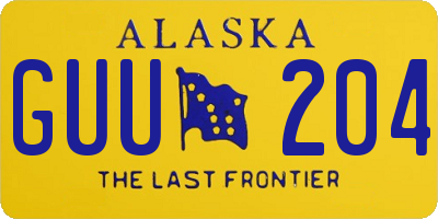 AK license plate GUU204
