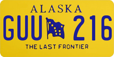 AK license plate GUU216