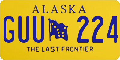 AK license plate GUU224
