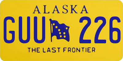 AK license plate GUU226