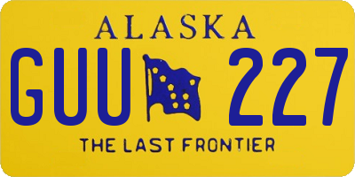 AK license plate GUU227