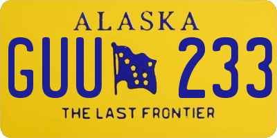 AK license plate GUU233