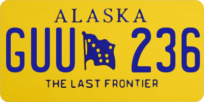 AK license plate GUU236