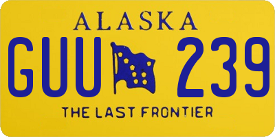 AK license plate GUU239
