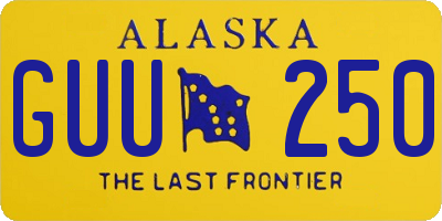 AK license plate GUU250