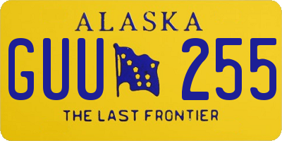 AK license plate GUU255