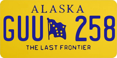 AK license plate GUU258