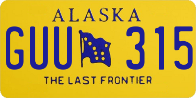 AK license plate GUU315