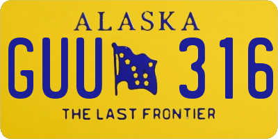 AK license plate GUU316