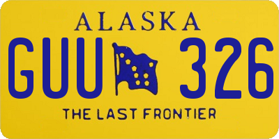 AK license plate GUU326