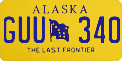 AK license plate GUU340
