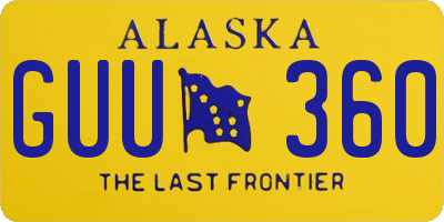 AK license plate GUU360