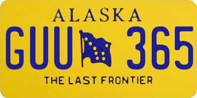 AK license plate GUU365