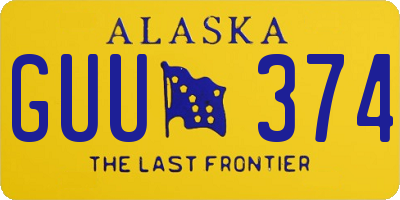AK license plate GUU374