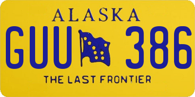 AK license plate GUU386