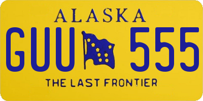 AK license plate GUU555