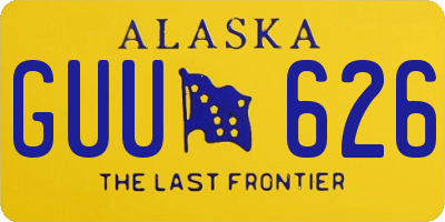 AK license plate GUU626