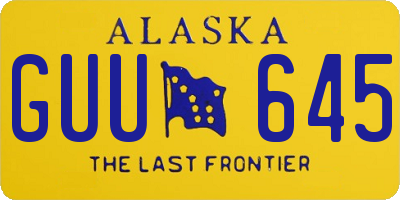 AK license plate GUU645