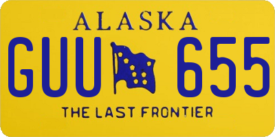 AK license plate GUU655
