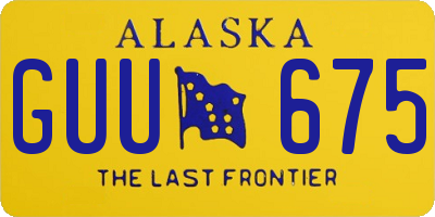 AK license plate GUU675