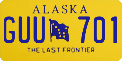 AK license plate GUU701