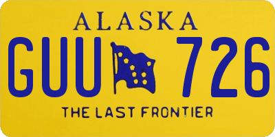 AK license plate GUU726