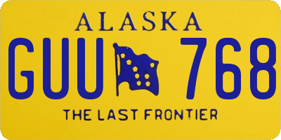 AK license plate GUU768