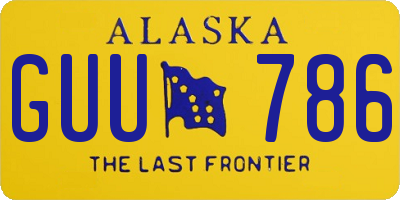 AK license plate GUU786